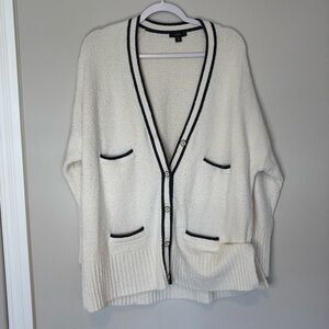J. Crew Re-imagined Cardigan | Womens M/L | White, Navy